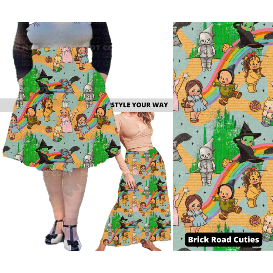 PREORDER Custom Swing and Maxi Skirts - Brick Road Cuties - Closes 30 Sep - ETA late Dec 2024 Skirts