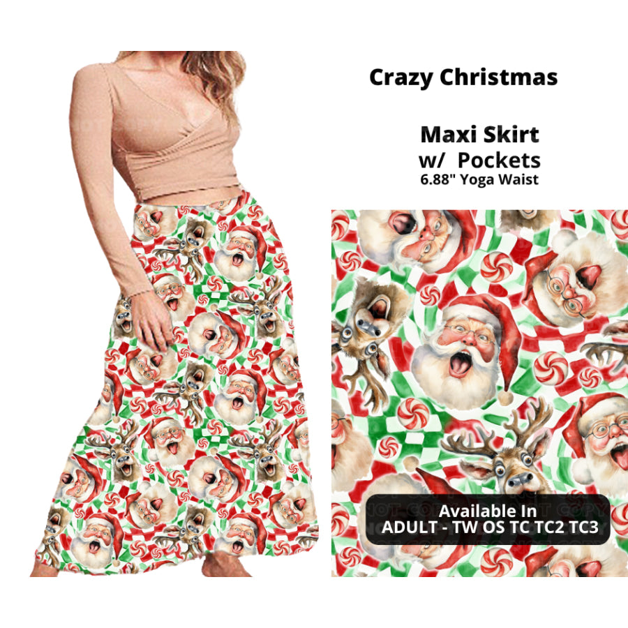 PREORDER Custom Swing and Maxi Skirts - Crazy Christmas - Closes 30 Sep - ETA late Dec 2024 Skirts