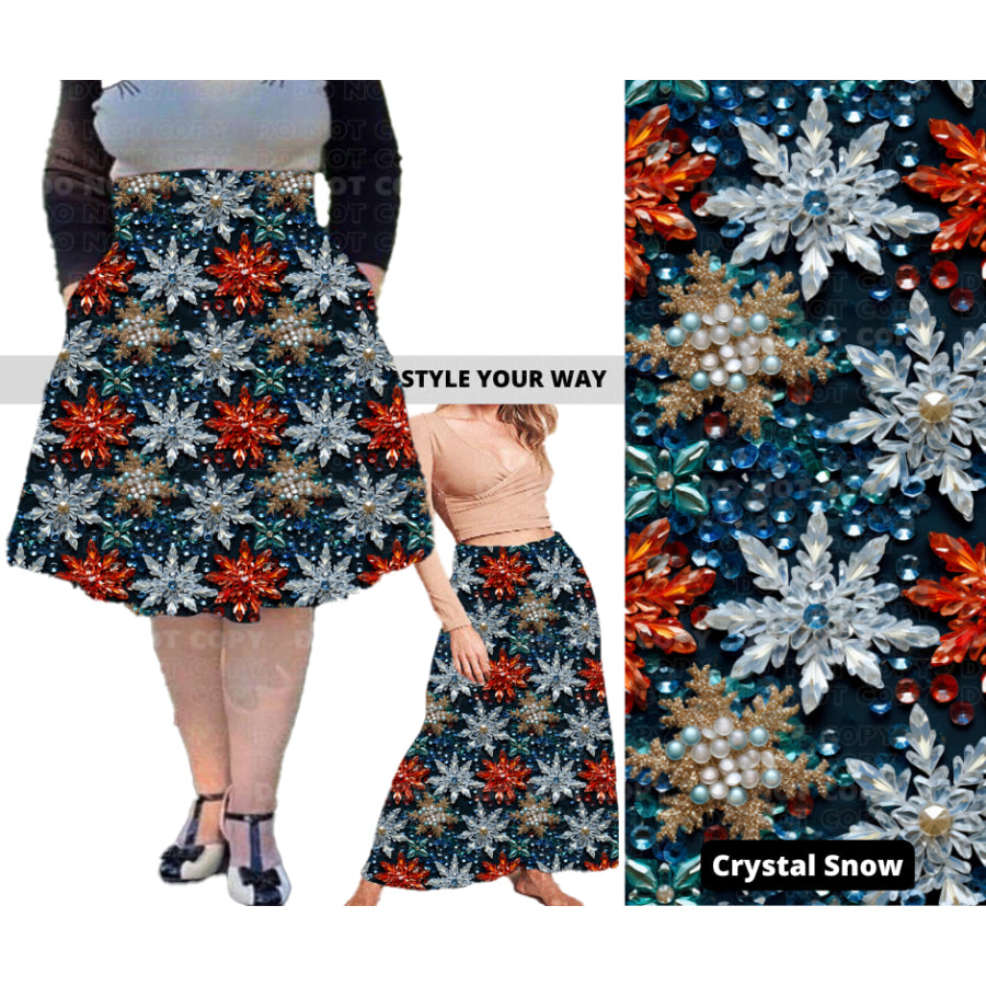 PREORDER Custom Swing and Maxi Skirts - Crystal Snow - Closes 30 Sep - ETA late Dec 2024 Skirts