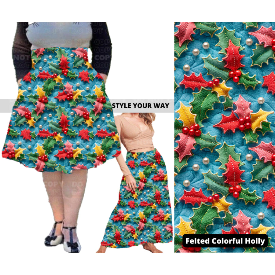 PREORDER Custom Swing and Maxi Skirts - Felted Colourful Holly - Closes 30 Sep - ETA late Dec 2024 Skirts