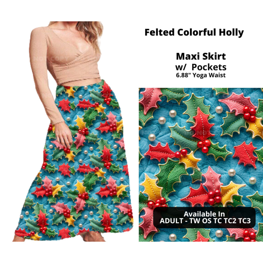 PREORDER Custom Swing and Maxi Skirts - Felted Colourful Holly - Closes 30 Sep - ETA late Dec 2024 Skirts