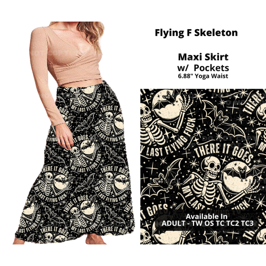 PREORDER Custom Swing and Maxi Skirts - Flying F Skeleton - Closes 30 Sep - ETA late Dec 2024 Skirts