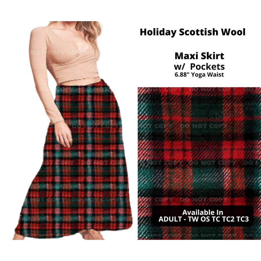 PREORDER Custom Swing and Maxi Skirts - Holiday Scottish Wool - Closes 30 Sep - ETA late Dec 2024 Skirts