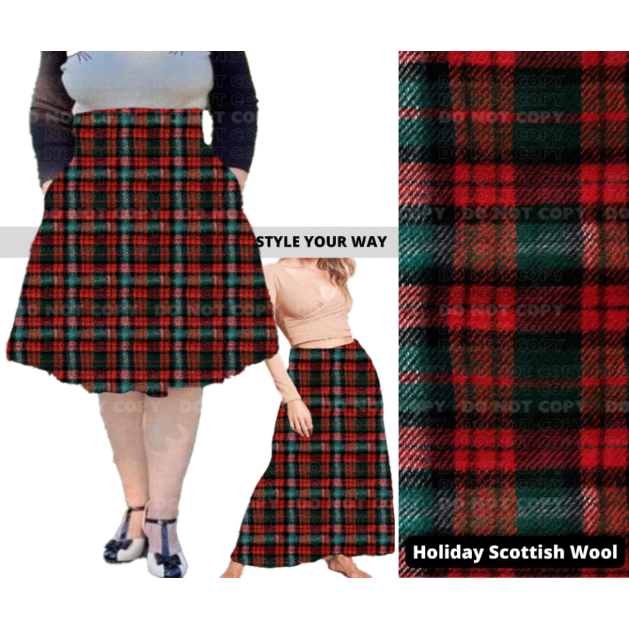 PREORDER Custom Swing and Maxi Skirts - Holiday Scottish Wool - Closes 30 Sep - ETA late Dec 2024 Skirts