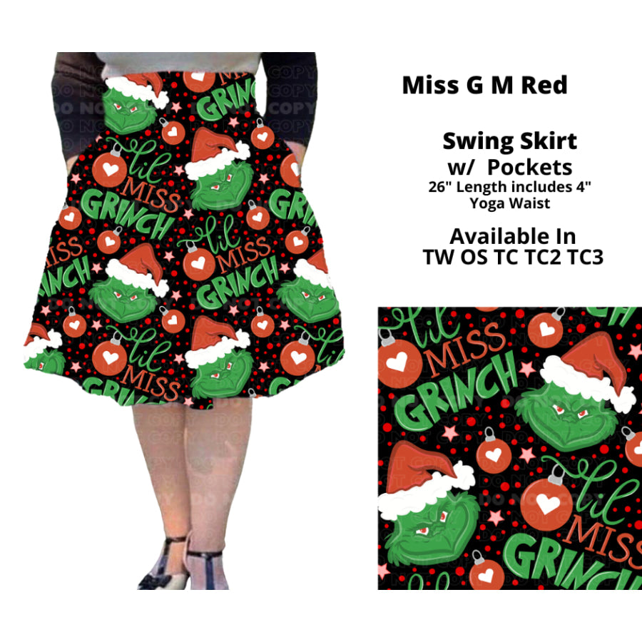 PREORDER Custom Swing and Maxi Skirts - Miss G M Red - Closes 30 Sep - ETA late Dec 2024 Skirts