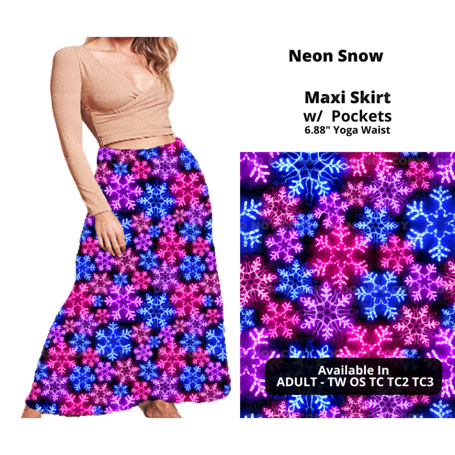 PREORDER Custom Swing and Maxi Skirts - Neon Snow - Closes 30 Sep - ETA late Dec 2024 Skirts