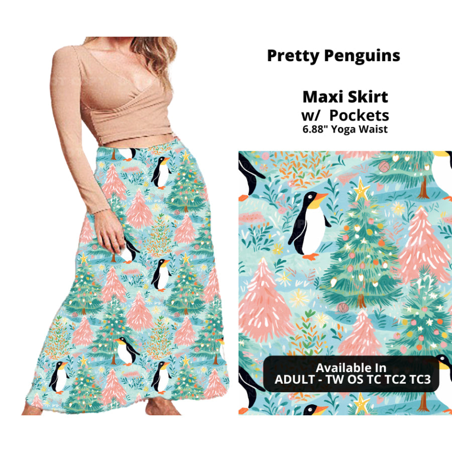 PREORDER Custom Swing and Maxi Skirts - Pretty Penguins - Closes 30 Sep - ETA late Dec 2024 Skirts