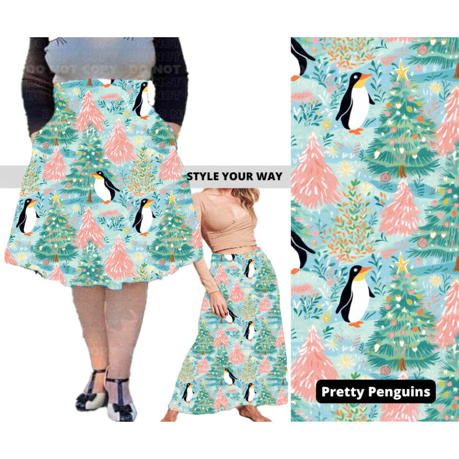 PREORDER Custom Swing and Maxi Skirts - Pretty Penguins - Closes 30 Sep - ETA late Dec 2024 Skirts