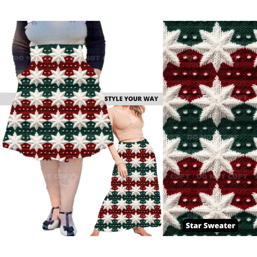 PREORDER Custom Swing and Maxi Skirts - Star Sweater - Closes 30 Sep - ETA late Dec 2024 Skirts