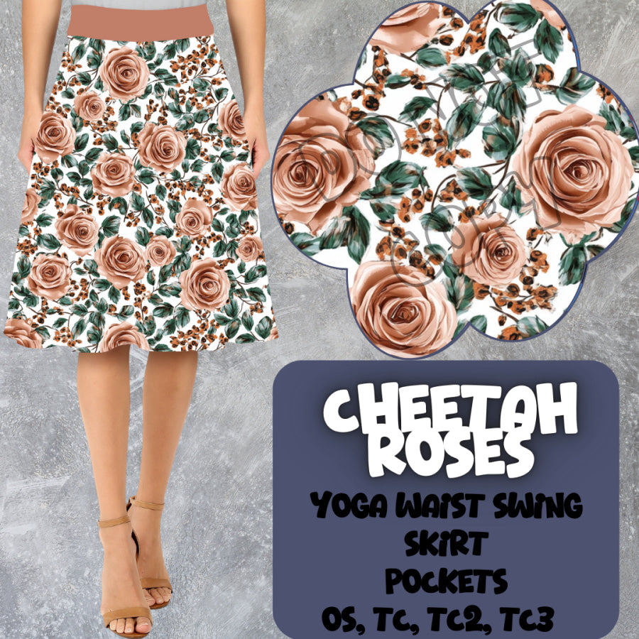 PREORDER Custom Swing Skirts - Cheetah Roses - Closes 15 Mar - ETA early Jun 2025 Skirts