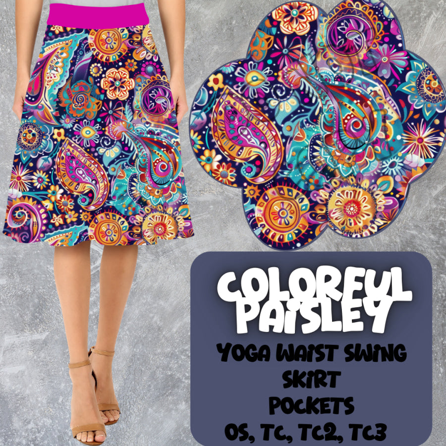 PREORDER Custom Swing Skirts - Colourful Paisley - Closes 15 Mar - ETA early Jun 2025 Skirts