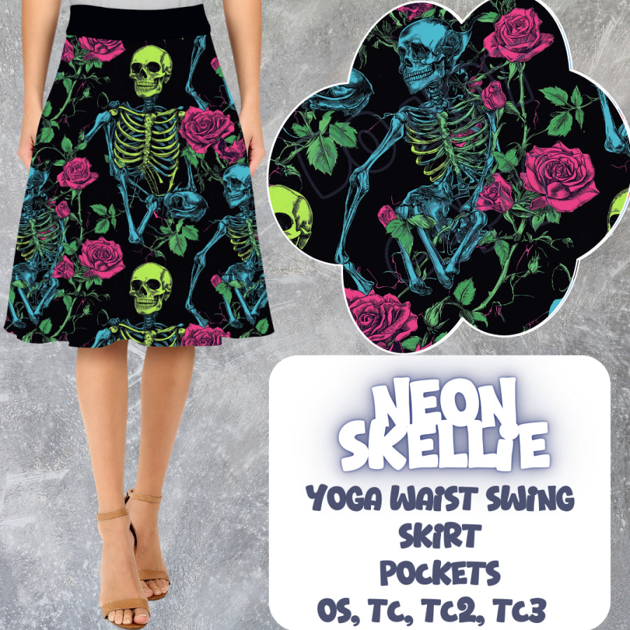 PREORDER Custom Swing Skirts - Neon Skellie - Closes 15 Mar - ETA early Jun 2025 Skirts