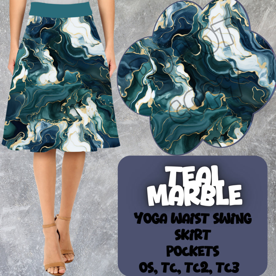 PREORDER Custom Swing Skirts - Teal Marble - Closes 15 Mar - ETA early Jun 2025 Skirts