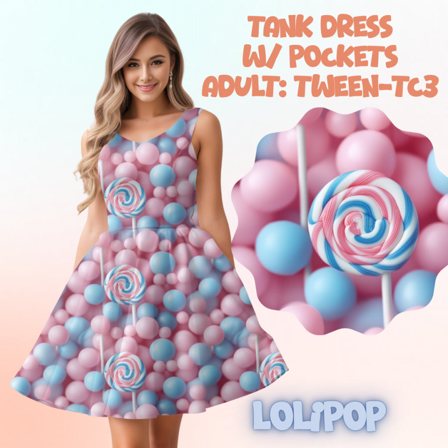 Preorder Custom Tank Dress w/ Pockets - Lollipop - Closes 17 May - ETA mid Aug 2025 Dresses