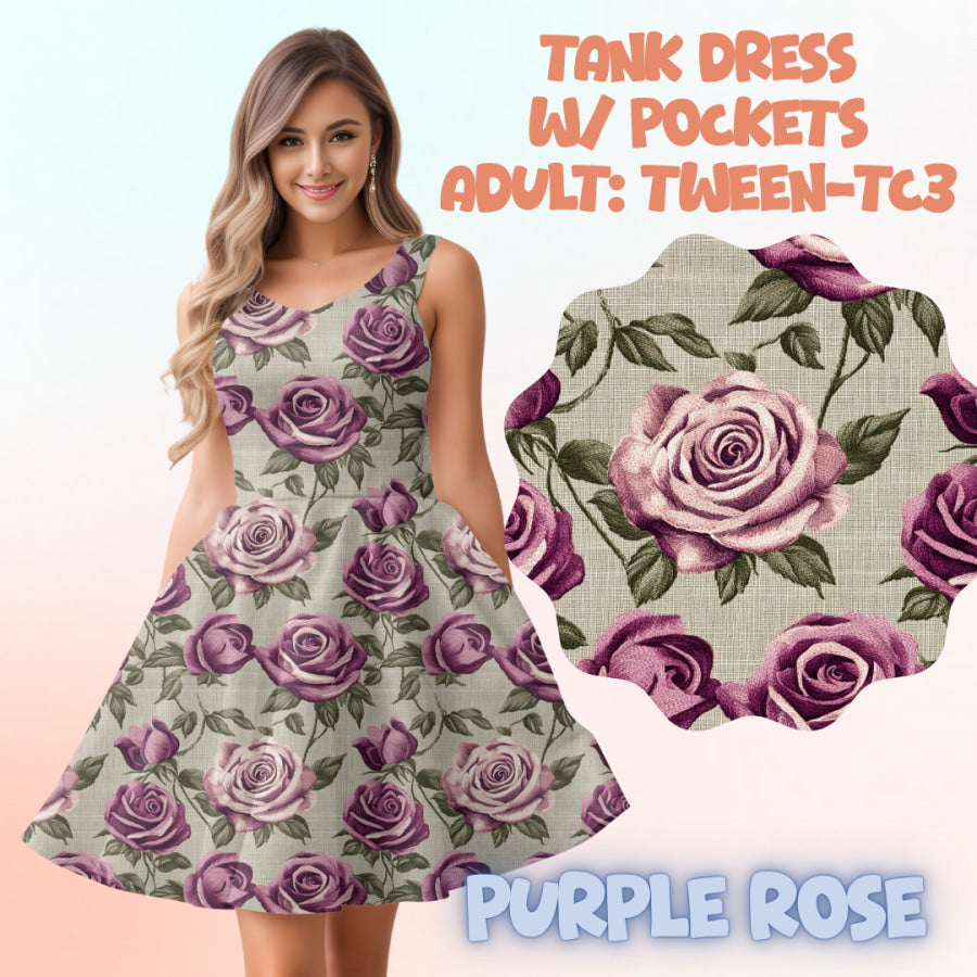 Preorder Custom Tank Dress w/ Pockets - Purple Rose - Closes 17 May - ETA mid Aug 2025 Dresses