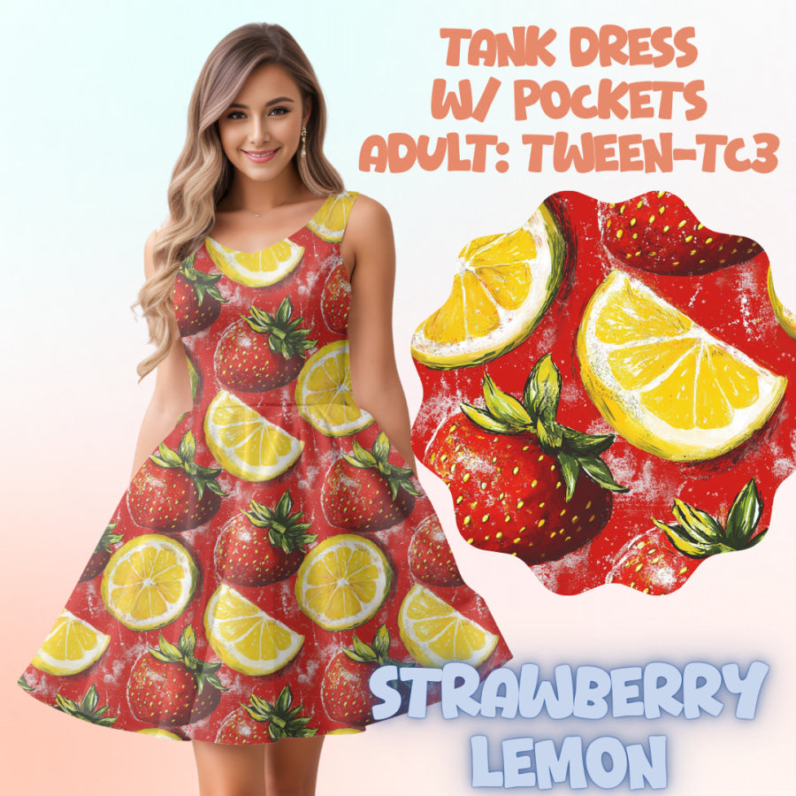 Preorder Custom Tank Dress w/ Pockets - Strawberry Lemon - Closes 17 May - ETA mid Aug 2025 Dresses