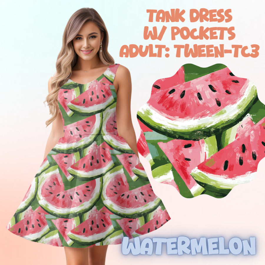 Preorder Custom Tank Dress w/ Pockets - Watermelon - Closes 17 May - ETA mid Aug 2025 Dresses