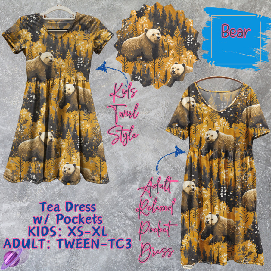 Preorder Custom Tea Dress w/ Pockets - Bear - Closes 13 Mar - ETA late Jun 2025 Dresses