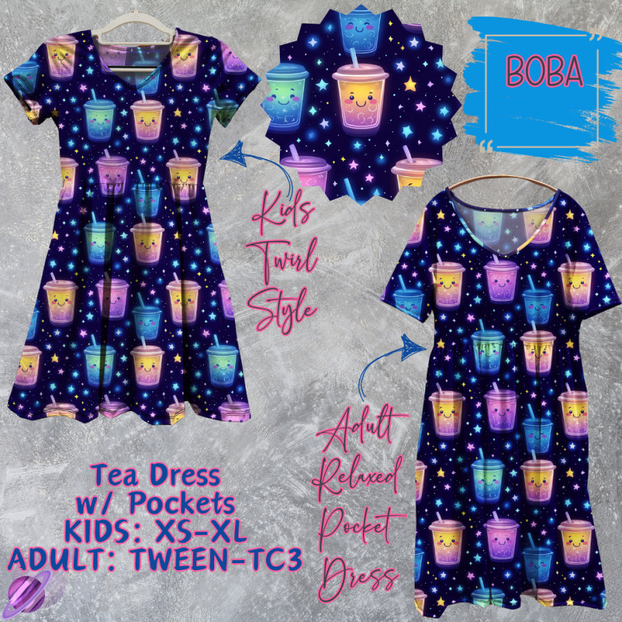 Preorder Custom Tea Dress w/ Pockets - Boba - Closes 15 May - ETA mid Aug 2025 Dresses