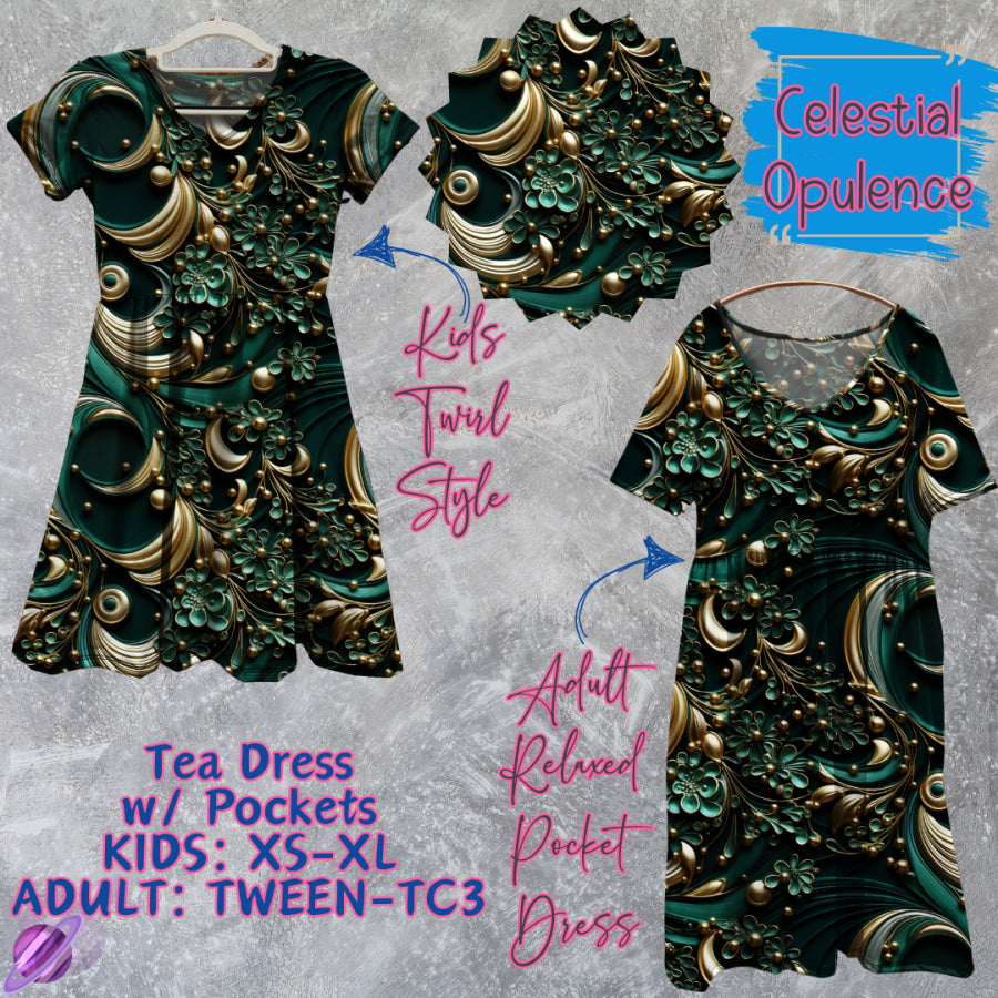 Preorder Custom Tea Dress w/ Pockets - Celestial Opulence - Closes 13 Mar - ETA late Jun 2025 Dresses