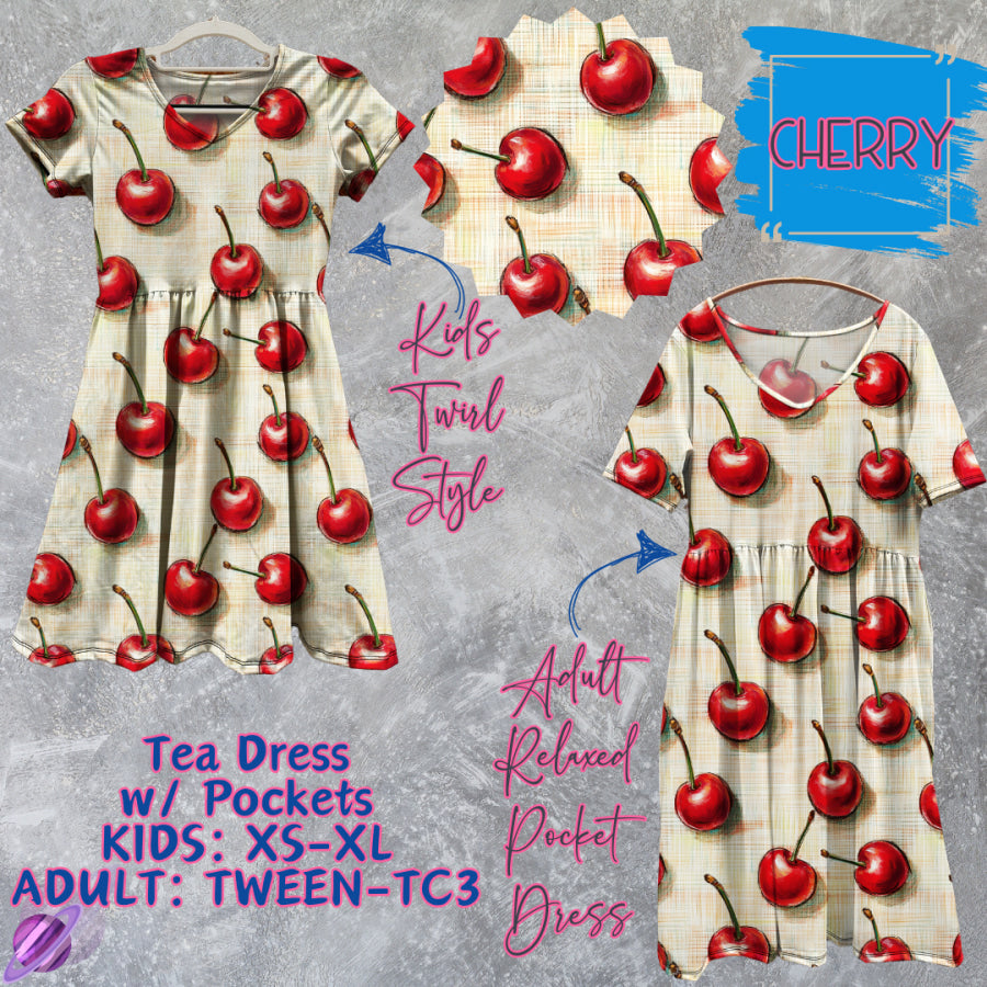 Preorder Custom Tea Dress w/ Pockets - Cherry - Closes 15 May - ETA mid Aug 2025 Dresses