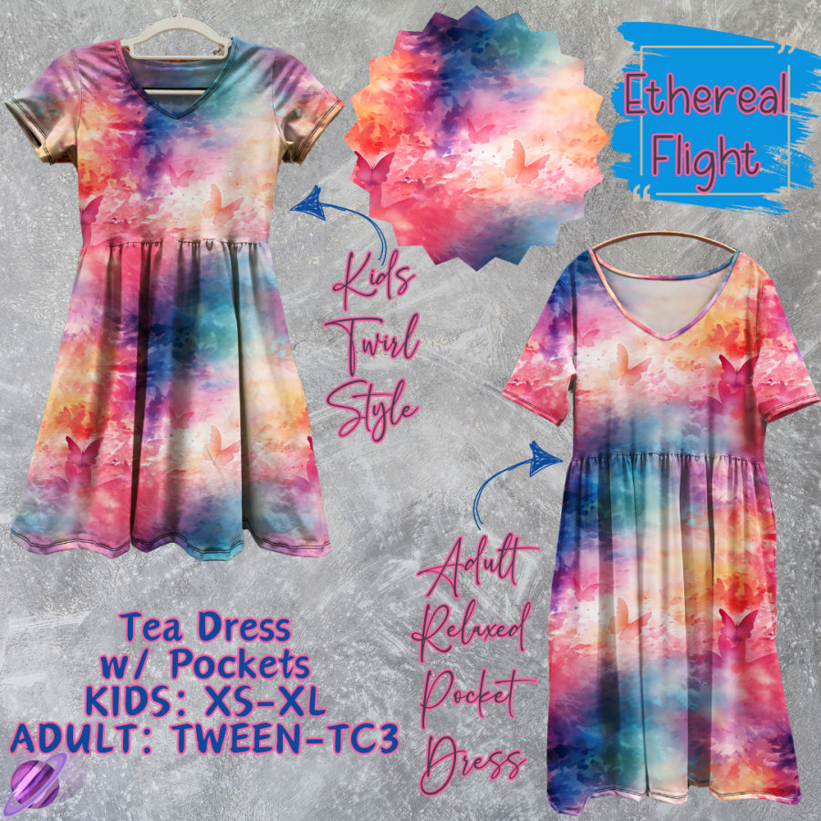 Preorder Custom Tea Dress w/ Pockets - Ethereal Flight - Closes 13 Mar - ETA late Jun 2025 Dresses