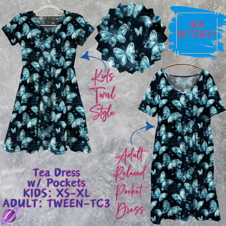 Preorder Custom Tea Dress w/ Pockets - Gem Butterfly - Closes 15 May - ETA mid Aug 2025 Dresses