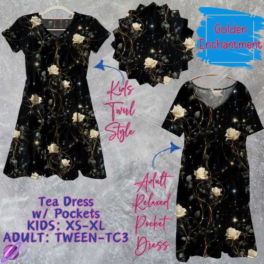 Preorder Custom Tea Dress w/ Pockets - Golden Enchantment - Closes 13 Mar - ETA late Jun 2025 Dresses