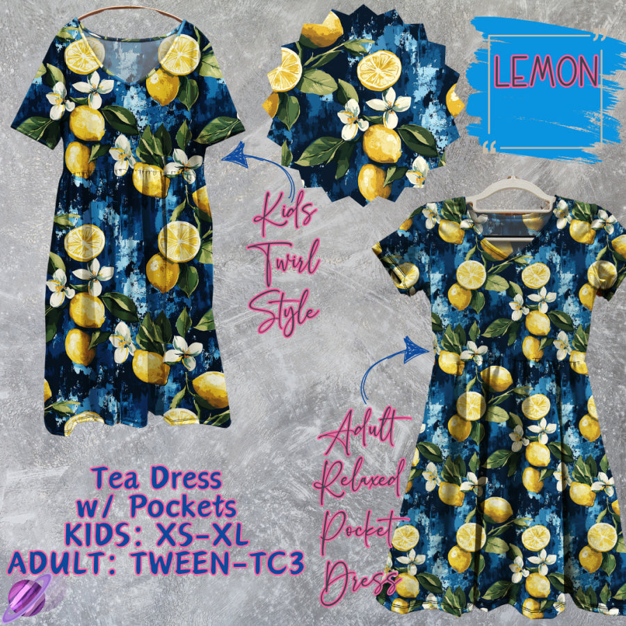 Preorder Custom Tea Dress w/ Pockets - Lemon - Closes 15 May - ETA mid Aug 2025 Dresses