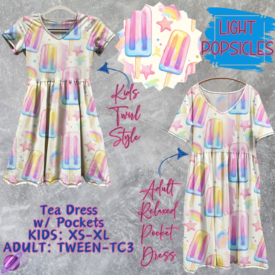 Preorder Custom Tea Dress w/ Pockets - Light Popsicles - Closes 15 May - ETA mid Aug 2025 Dresses