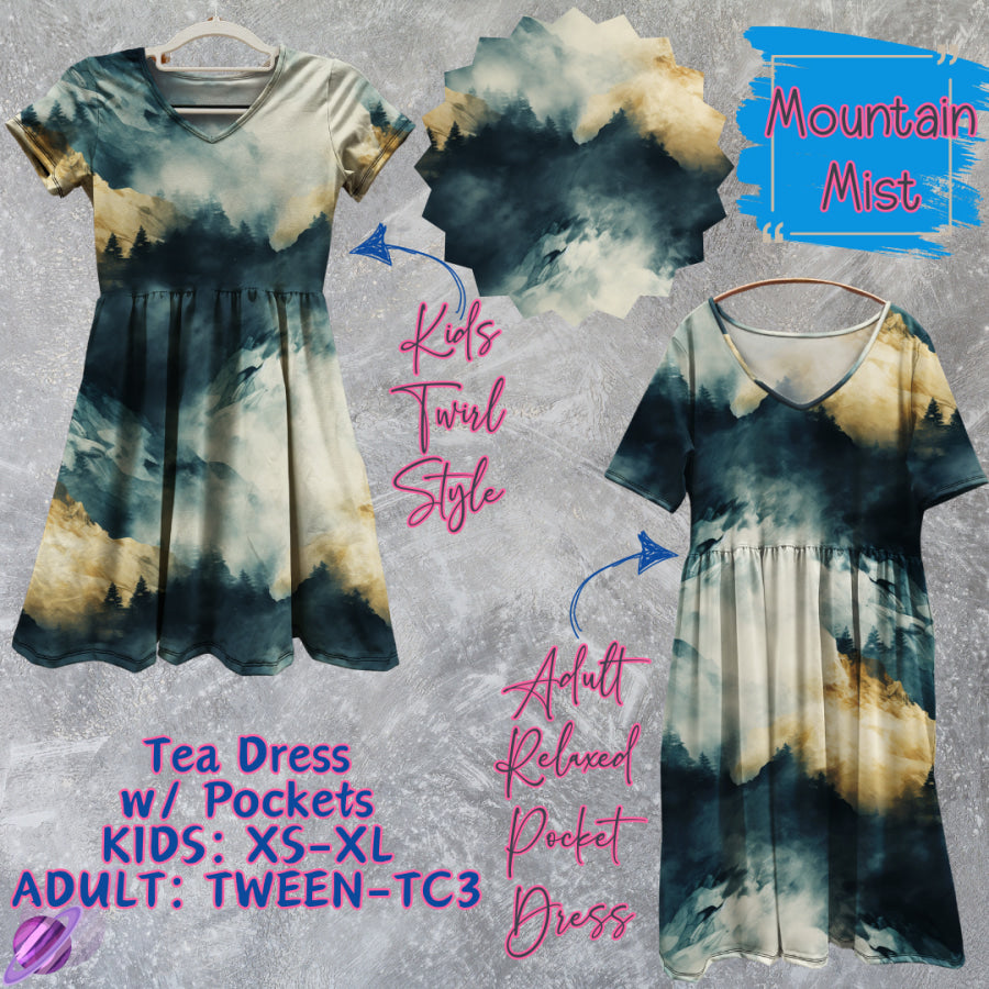 Preorder Custom Tea Dress w/ Pockets - Mountain Mist - Closes 13 Mar - ETA late Jun 2025 Dresses