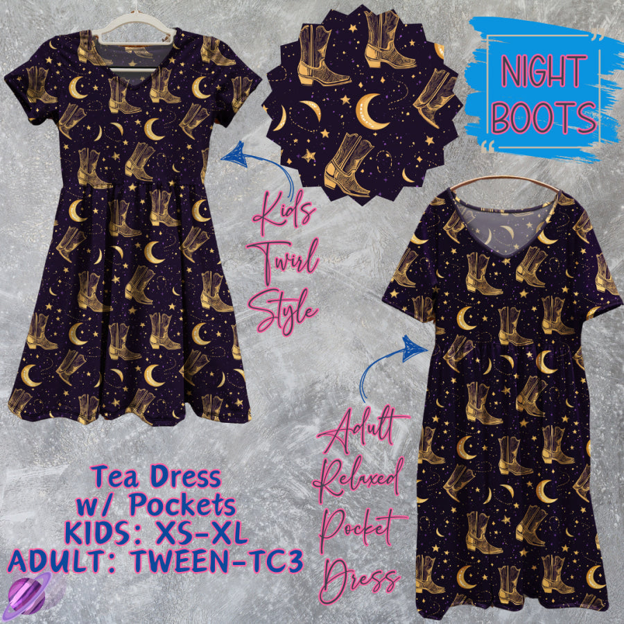Preorder Custom Tea Dress w/ Pockets - Night Boots - Closes 15 May - ETA mid Aug 2025 Dresses