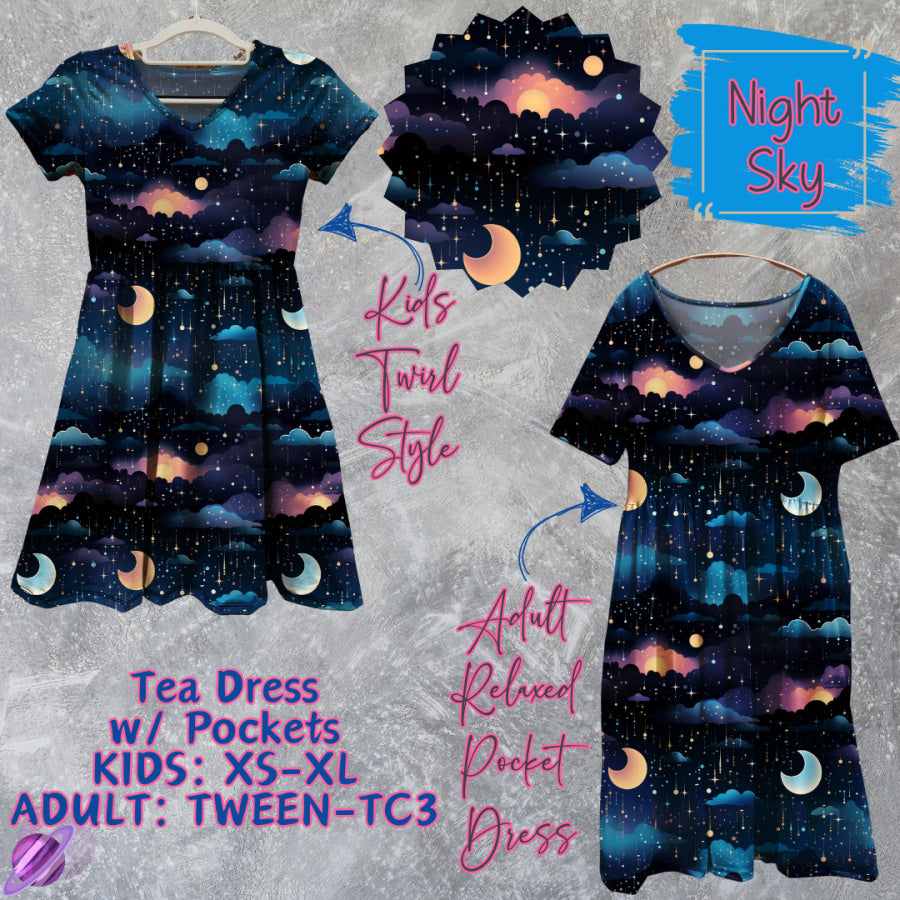 Preorder Custom Tea Dress w/ Pockets - Night Sky - Closes 13 Mar - ETA late Jun 2025 Dresses