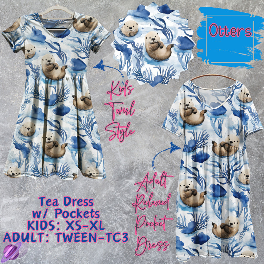 Preorder Custom Tea Dress w/ Pockets - Otters - Closes 13 Mar - ETA late Jun 2025 Dresses