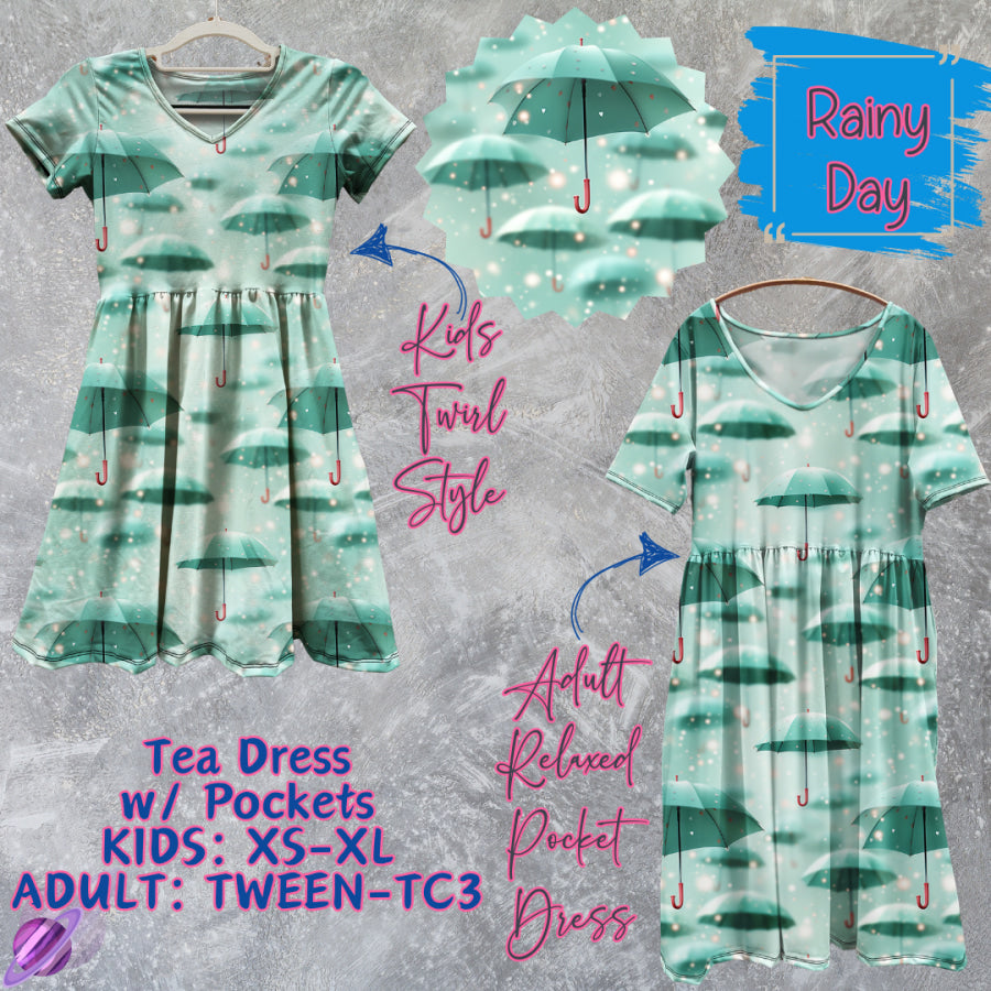 Preorder Custom Tea Dress w/ Pockets - Rainy Day - Closes 13 Mar - ETA late Jun 2025 Dresses