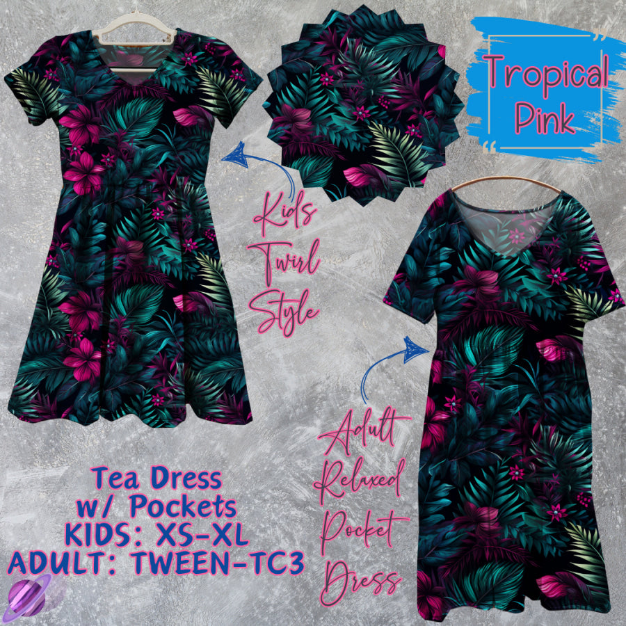 Preorder Custom Tea Dress w/ Pockets - Tropical Pink - Closes 13 Mar - ETA late Jun 2025 Dresses