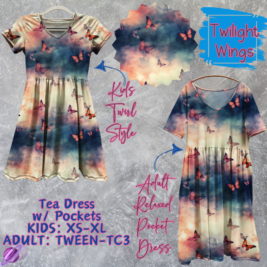 Preorder Custom Tea Dress w/ Pockets - Twilight Wings - Closes 13 Mar - ETA late Jun 2025 Dresses