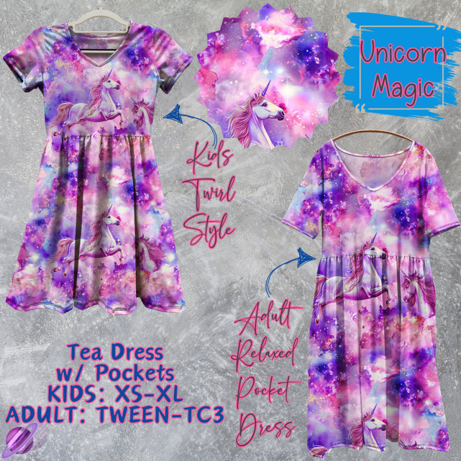 Preorder Custom Tea Dress w/ Pockets - Unicorn Magic - Closes 13 Mar - ETA late Jun 2025 Dresses