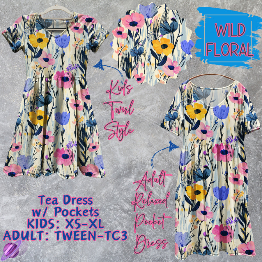 Preorder Custom Tea Dress w/ Pockets - Wild Floral - Closes 15 May - ETA mid Aug 2025 Dresses