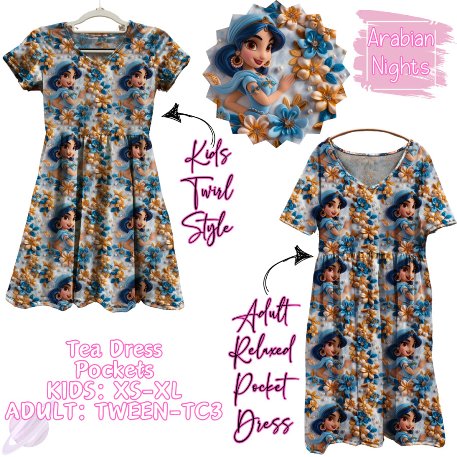 Preorder Custom Tea Dress with Pockets - Arabian Nights - Closes 31 Jan - ETA early May 2025 Dresses