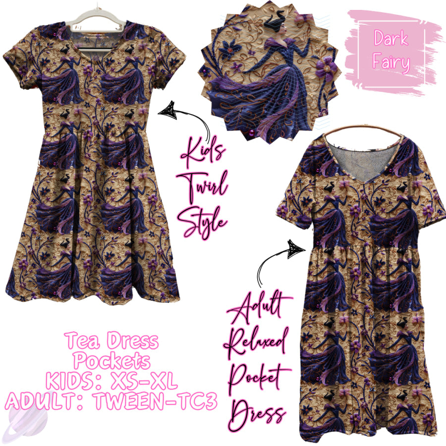 Preorder Custom Tea Dress with Pockets - Dark Fairy - Closes 31 Jan - ETA early May 2025 Dresses