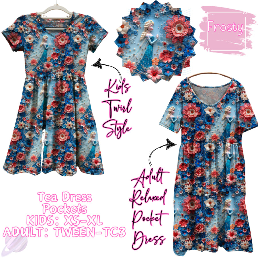 Preorder Custom Tea Dress with Pockets - Frosty - Closes 31 Jan - ETA early May 2025 Dresses