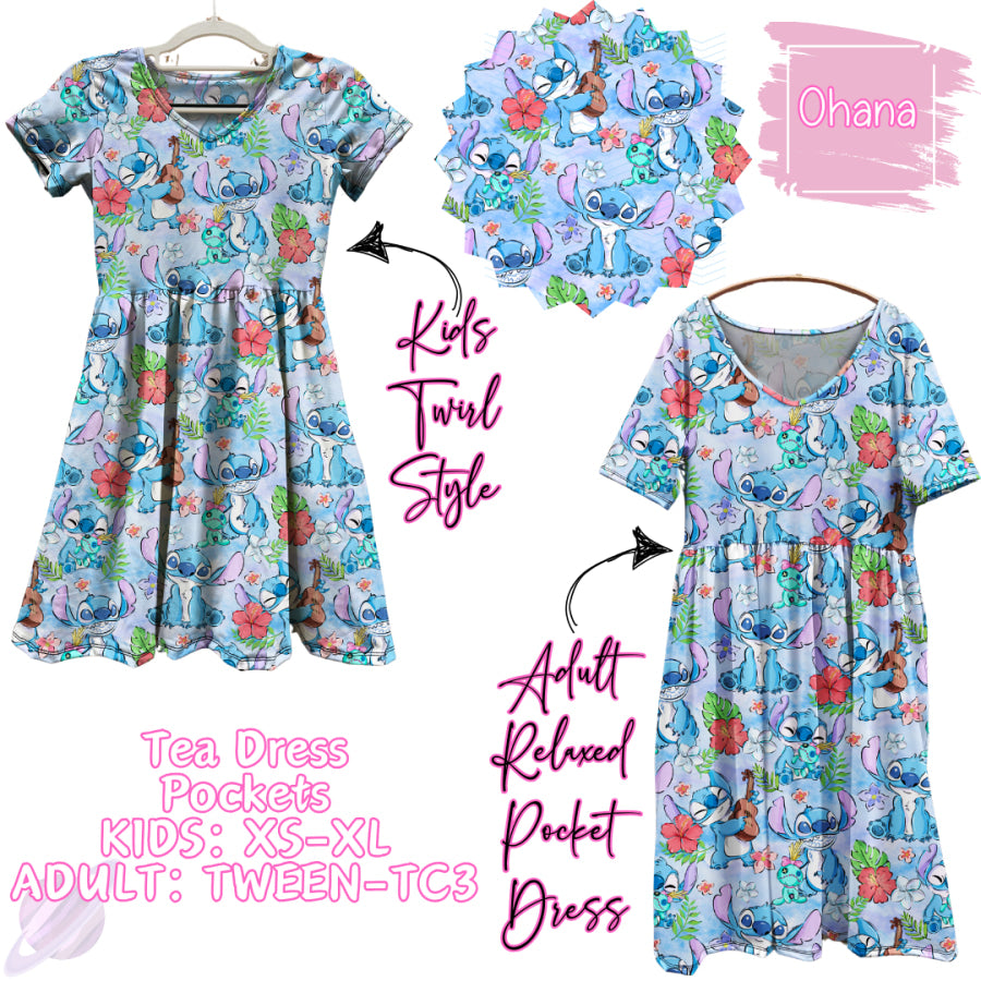 Preorder Custom Tea Dress with Pockets - Ohana - Closes 31 Jan - ETA early May 2025 Dresses