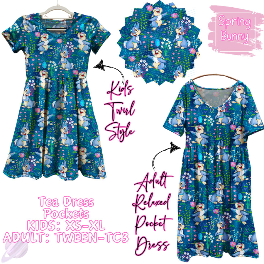 Preorder Custom Tea Dress with Pockets - Spring Bunny - Closes 31 Jan - ETA early May 2025 Dresses