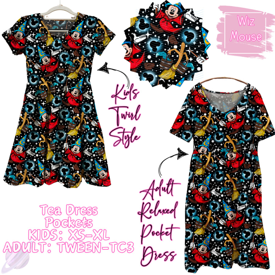 Preorder Custom Tea Dress with Pockets - Wiz Mouse - Closes 31 Jan - ETA early May 2025 Dresses