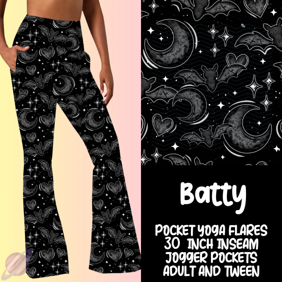 PREORDER Custom Yoga Flare Leggings - Batty - Closes 16 Feb - ETA early May 2025 Leggings