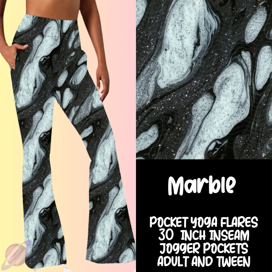 PREORDER Custom Yoga Flare Leggings - Marble - Closes 16 Feb - ETA early May 2025 Leggings