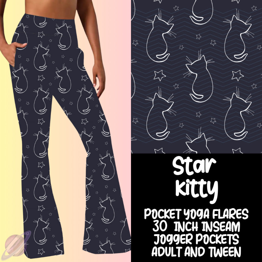 PREORDER Custom Yoga Flare Leggings - Star Kitty - Closes 16 Feb - ETA early May 2025 Leggings