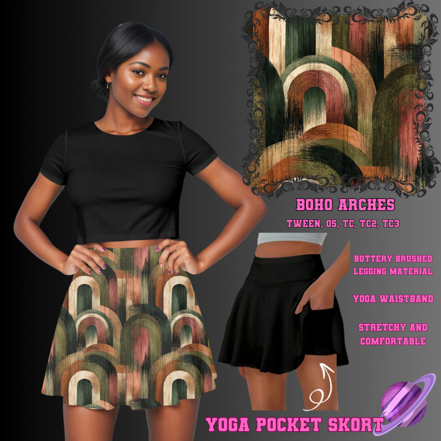 Preorder Custom Yoga Skort with Pockets - Boho Arches - Closes 23 May - ETA late Aug 2025 Skort