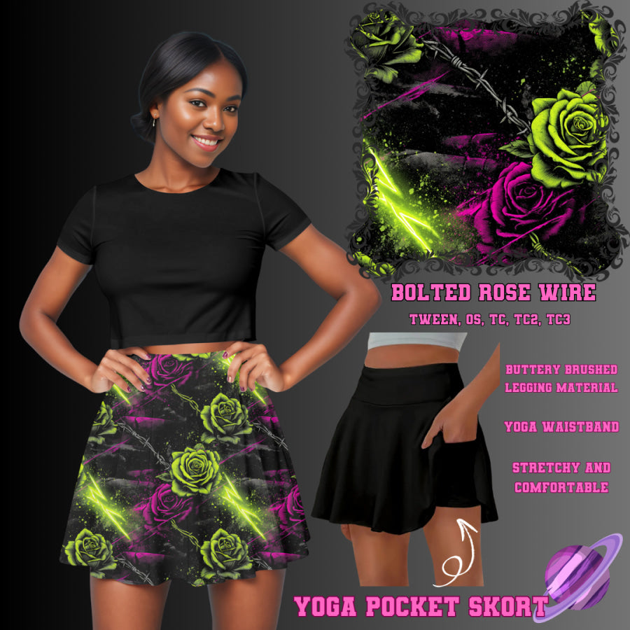 Preorder Custom Yoga Skort with Pockets - Bolted Rose Wire - Closes 23 May - ETA late Aug 2025 Skort